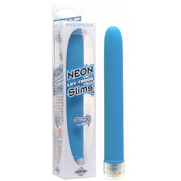 Pipedream Neon Slim голубой, Вибратор с нежнейшим покрытием Pipedream Neon Slim голубой, Вибратор с нежнейшим покрытием