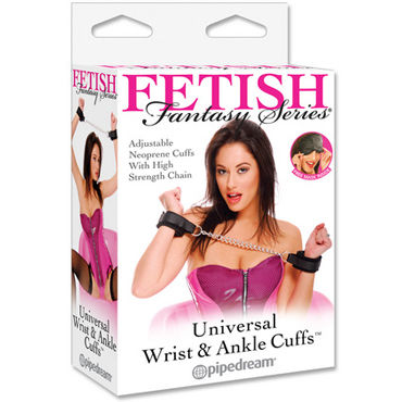 Pipedream Wrist Ankle Cuffs, Наручники с металлической цепочкой Pipedream Wrist Ankle Cuffs, Наручники с металлической цепочкой