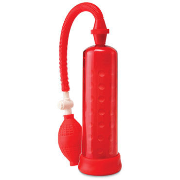 Pipedream Silicone Power Pump, красный, Мужская помпа с грушей Pipedream Silicone Power Pump, красный, Мужская помпа с грушей