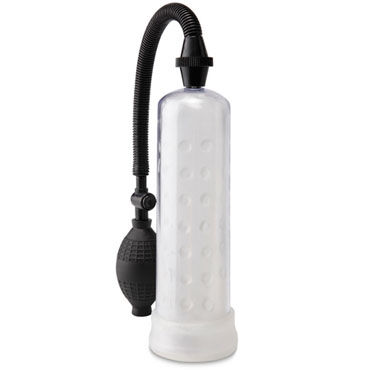 Pipedream Silicone Power Pump, прозрачная, Мужская помпа с грушей Pipedream Silicone Power Pump, прозрачная, Мужская помпа с грушей