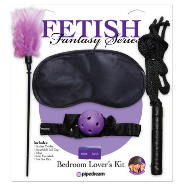 Pipedream Bedroom Lovers Kit, Маска, кляп, щекоталка и плетка Pipedream Bedroom Lovers Kit, Маска, кляп, щекоталка и плетка