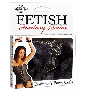Pipedream Beginners Cuffs черный, Наручники с искусственным мехом Pipedream Beginners Cuffs черный, Наручники с искусственным мехом