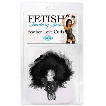 Pipedream Feather Love Cuffs черный, Наручники с перышками Pipedream Feather Love Cuffs черный, Наручники с перышками