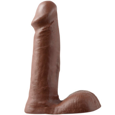 Pipedream Basix Rubber Works 15 см коричневый, Реалистичный фаллоимитатор с мошонкой Pipedream Basix Rubber Works 15 см коричневый, Реалистичный фаллоимитатор с мошонкой