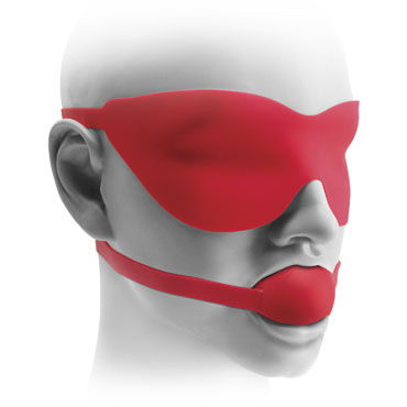 Pipedream Ball Gag And Mask красный - Кляп и маска - купить в секс шопе Pipedream Ball Gag And Mask красный - Кляп и маска - купить в секс шопе
