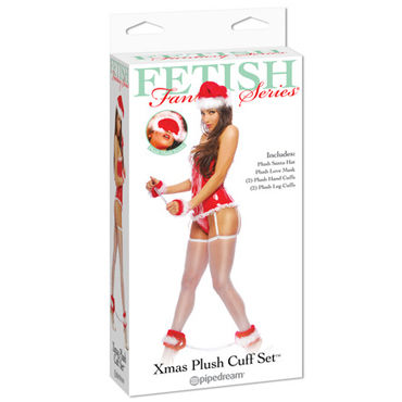Pipedream Xmas Plush, Оковы, наручники, маска, колпак Pipedream Xmas Plush, Оковы, наручники, маска, колпак