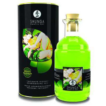 Shunga Intimate Kisses, 100 мл, Возбуждающее масло-афродизиак, зеленый чай Shunga Intimate Kisses, 100 мл, Возбуждающее масло-афродизиак, зеленый чай