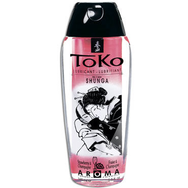 Shunga Toko Aroma, 165 мл, Лубрикант с нежным вкусом, шампанское и клубника Shunga Toko Aroma, 165 мл, Лубрикант с нежным вкусом, шампанское и клубника