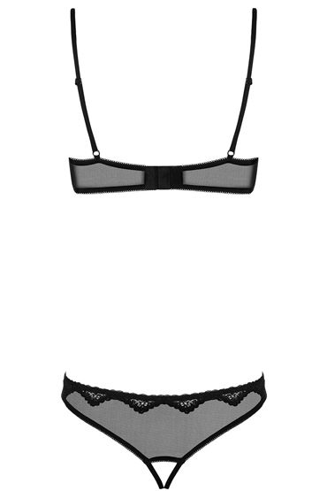 Obsessive Picantina, черный - Кружевное боди с вырезом - купить в секс шопе Obsessive Picantina, черный - Кружевное боди с вырезом - купить в секс шопе