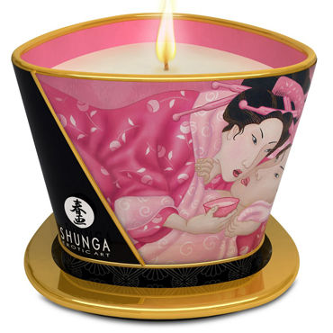 Shunga Massage Candle Rose Petals, 170мл Массажная свеча, роза