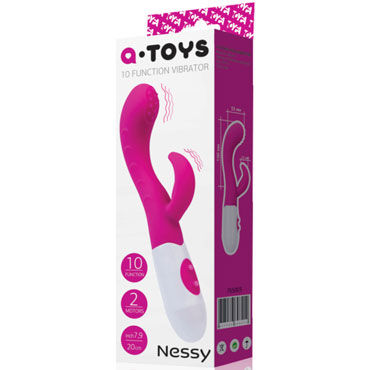 Toyfa A-toys Nessy, розовый Вибратор с клиторальным стимулятором