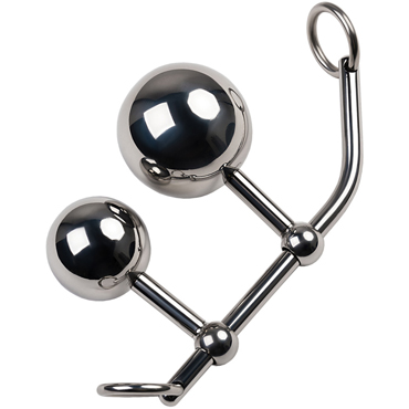 ToyFa Metal Стринги из металла с двумя стимуляторами, серебристые С кольцами для крепления к телу