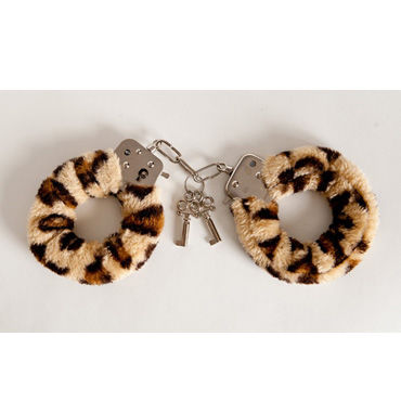 Toyfa наручники, 6см, леопардовые Покрыты мягким материалом, с изящными ключиками