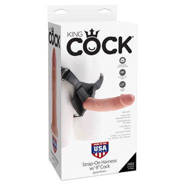 Pipedream King Cock Strap-on Harness Cock 23 см, телесный Страпон со съемной насадкой pipedream spider gag расширитель для рта