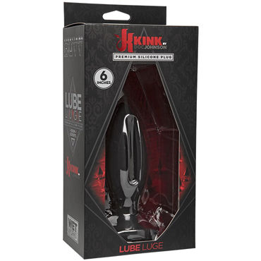 Doc Johnson Kink Lube Luge Silicone Plug 15см, черная Анальная пробка с отверстием doc johnson kink solid anal balls черная анальная цепочка из 4 шариков