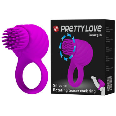 Baile Pretty Love Georgia, розовое Эрекционное кольцо с ротационным стимулятором клитора Baile Pretty Love Georgia, розовое Эрекционное кольцо с ротационным стимулятором клитора