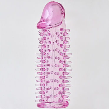 Sextoy Насадка на фаллос фиолетовый розовый С закрытой головкой с шипами, 4 см