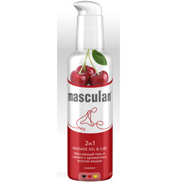 Masculan Massage Gel&Lube Cherry, 130 мл Средство 2в1 с запахом и вкусом вишни