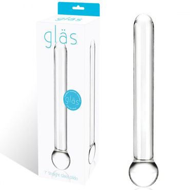 Glas Straight Glass Dildo, прозрачный Стеклянный жезл с шаром