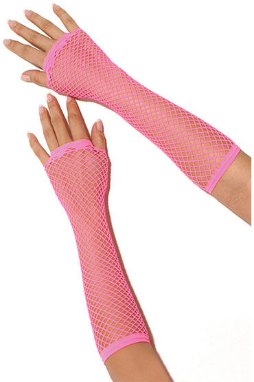 Electric Lingerie перчатки, розовые Длинные, в сеточку