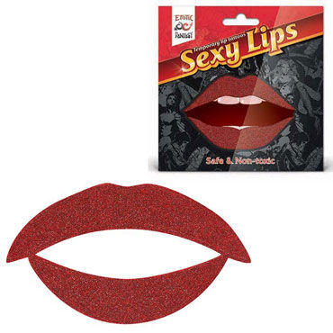 Erotic Fantasy Sexy Lips, красный блеск Временная татуировка для губ