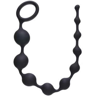 Lola Toys Long Pleasure Chain, черная Анальная цепочка из силикона