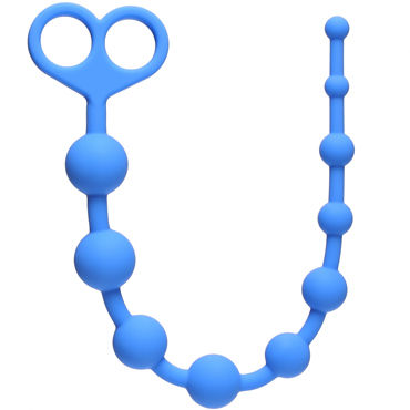 Lola Toys Orgasm Beads, синяя Анальная цепочка с рукоятью