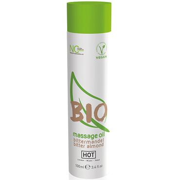 Hot Bio Massage Oil Bitter Almond, 100 мл Органическое массажное масло с миндалем Hot Bio Massage Oil Bitter Almond, 100 мл Органическое массажное масло с миндалем