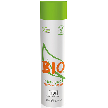 Hot Bio Massage Oil Cayenne Pepper, 100 мл Органическое массажное масло с кайенским перцем Hot Bio Massage Oil Cayenne Pepper, 100 мл Органическое массажное масло с кайенским перцем