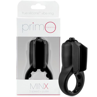 Screaming O PrimO Minx, черное Силиконовое кольцо с виброэлементом