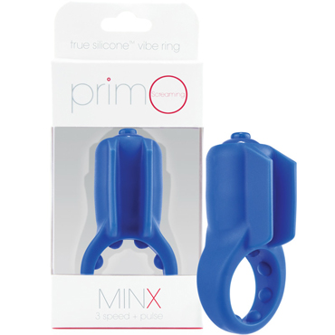 Screaming O PrimO Minx, синее Силиконовое кольцо с виброэлементом