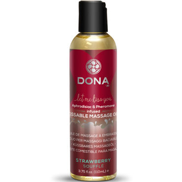 Dona Kissable Massage Oil Strawberry Souffle, 110 мл Ароматическое массажное масло клубника Dona Kissable Massage Oil Strawberry Souffle, 110 мл Ароматическое массажное масло клубника