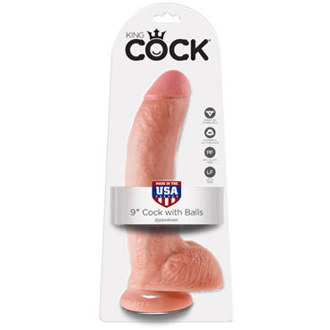 Pipedream King Cock With Balls 23 см, телесный Фаллоимитатор с мошонкой на присоске Pipedream King Cock With Balls 23 см, телесный Фаллоимитатор с мошонкой на присоске